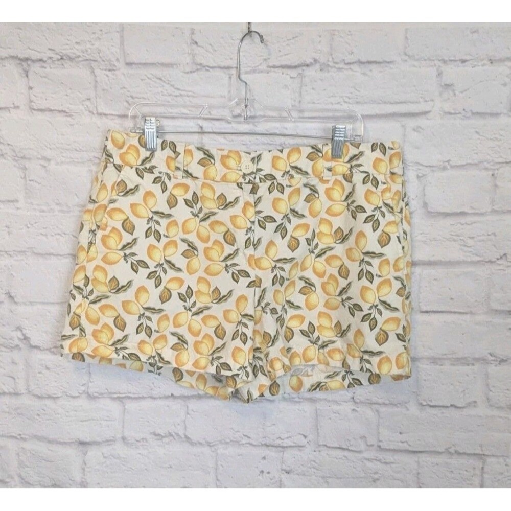 LOFT Lemon printed chino shorts 4" cotton 12 Italy‎ Amalfi Coat Vacation